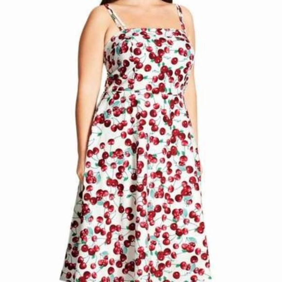 City Chic Dresses & Skirts - City Chic Cherry Rockabilly Pinup Girl Midi Dress Plus Size 20 NEW
